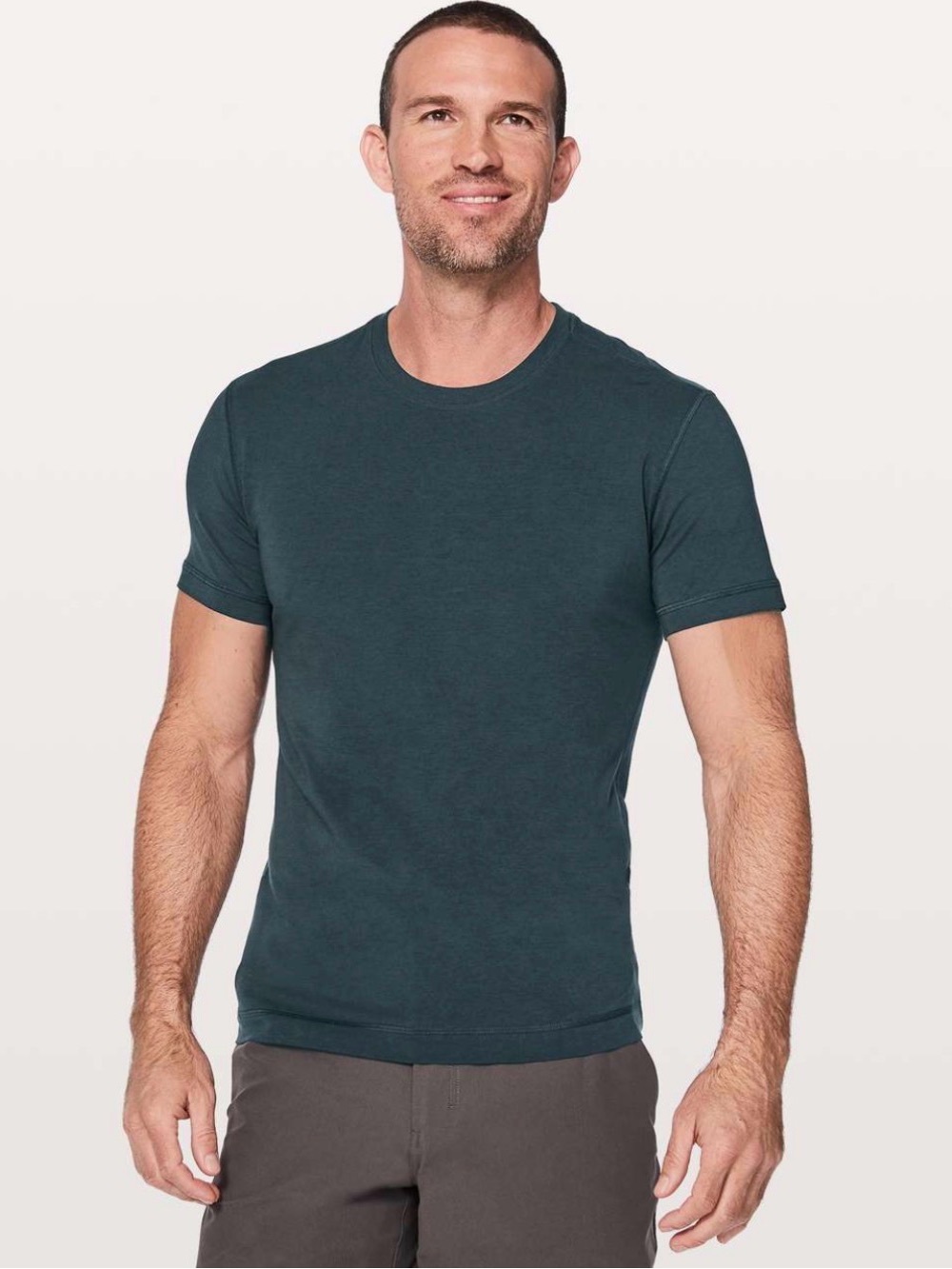 Lululemon 5 Year Basic Men's Teal Green Short Sleeve Tee Size XL Used Condition